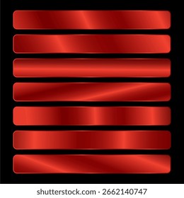 Metallic Red Gradient Bars – Glossy Striped Background Set