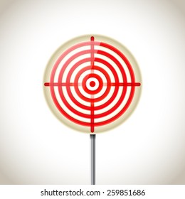 metallic red target sign