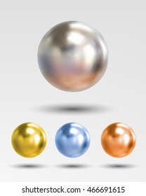 Metallic reflective ball . Vector Illustration .