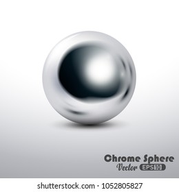 Metallic Reflective Chrome Sphere. Vector Illustration