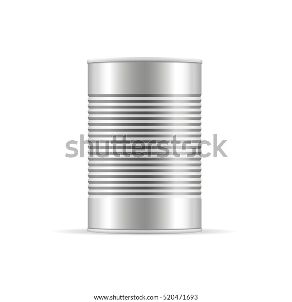 Metallic Ribbed Tin Cans Canned Food Stock Vector (Royalty Free