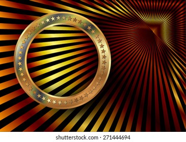 The metallic ring on the lines metallic golden background