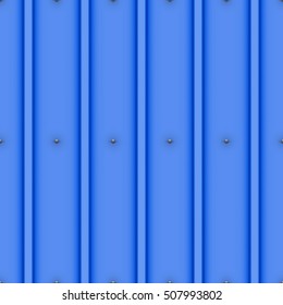 Metallic roof with nails seamless pattern. Blue color. Classic style. Vector illustration