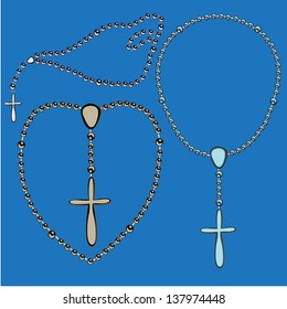 Metallic rosary set vector