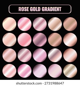 Metallic rose gold gradient collection | Vector rose gold foil texture | rose gold background set | Royalty free Rose gold gradient colour
