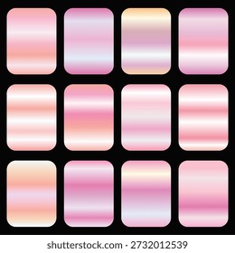 Metallic rose gold gradient collection | Vector rose gold foil texture | rose gold background set | Royalty free Rose gold gradient colour