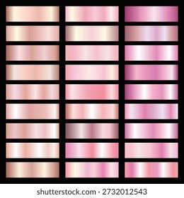 Metallic rose gold gradient collection | Vector rose gold foil texture | rose gold background set | Royalty free Rose gold gradient colour