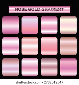 Metallic rose gold gradient collection | Vector rose gold foil texture | rose gold background set | Royalty free Rose gold gradient colour 