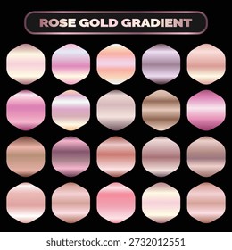 Metallic rose gold gradient collection | Vector rose gold foil texture | rose gold background set | Royalty free Rose gold gradient colour
