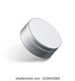 Metallic Round Box For Cosmetic Or Other Product. EPS10 Vector