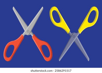 Metallic Scissors set Vector Illustration