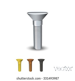metallic screw set. Vector illustration.
