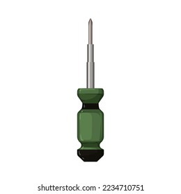 Werkzeugkartoon mit metallischem Schraubenzieher. Metallschraubenwerkzeug. einzelne Vektorgrafik-Vektorgrafik