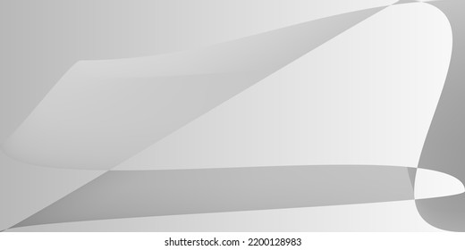 Metallic Shape Grey Fluid Trendy Background. Futuristic Modern Monochromatic Digital Gradient Mesh. Layers Silver Smooth Technology Illustration. Alluminium Gray Minimal Dynamic Modern Design.