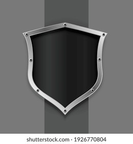 metallic shield symbol or badge design