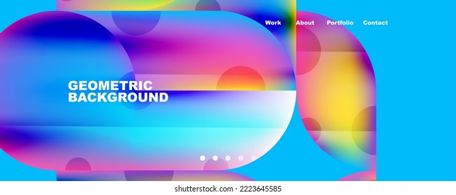 Metallic shiny fluid colors with geometric elements. Geometric abstract background for Wallpaper, Banner, Background, Card, Book Illustration, landing page