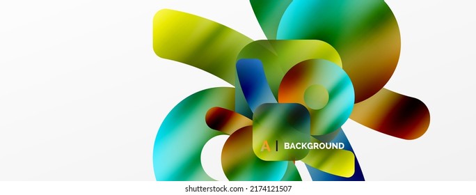 Metallic shiny geometric surfaces, round shapes and circles. Digital web futuristic template for wallpaper, banner, background, card, book Illustration, landing page