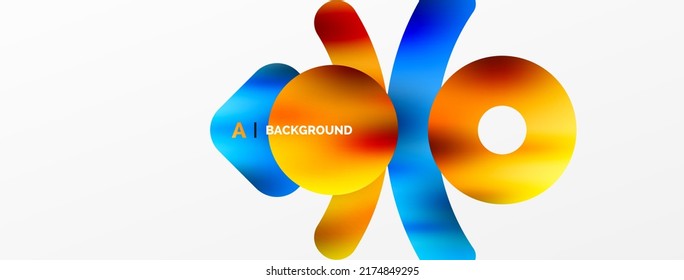 Metallic shiny geometric surfaces, round shapes and circles. Digital web futuristic template for wallpaper, banner, background, card, book Illustration, landing page