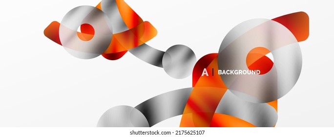 Metallic shiny geometric surfaces, round shapes and circles. Digital web futuristic template for wallpaper, banner, background, card, book Illustration, landing page