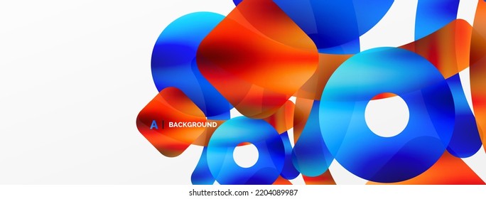 Metallic shiny geometric surfaces, round shapes and circles. Digital web futuristic template for wallpaper, banner, background, card, book Illustration, landing page