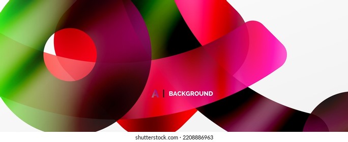 Superficies geométricas brillantes metálicas, formas redondeadas y círculos. Plantilla digital futurista web para papel de pared, banner, fondo, tarjeta, libro Ilustración, página de inicio