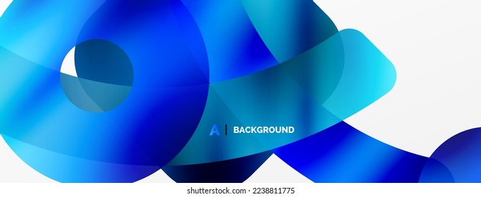 Metallic shiny geometric surfaces, round shapes and circles. Digital web futuristic template for wallpaper, banner, background, card, book Illustration, landing page