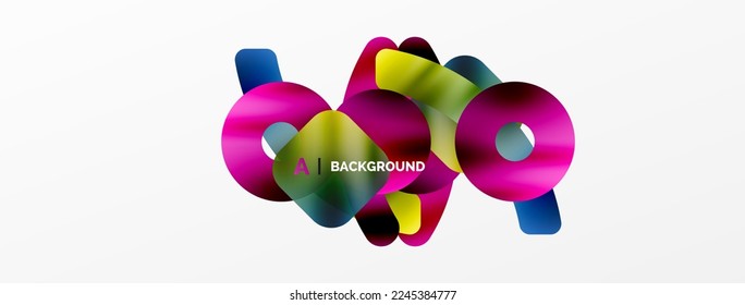 Metallic shiny geometric surfaces, round shapes and circles. Digital web futuristic template for wallpaper, banner, background, card, book Illustration, landing page