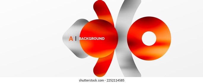 Metallic shiny geometric surfaces, round shapes and circles. Digital web futuristic template for wallpaper, banner, background, card, book Illustration, landing page
