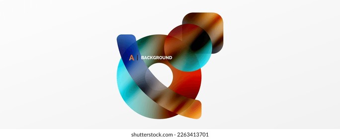 Superficies geométricas brillantes metálicas, formas redondeadas y círculos. Plantilla digital futurista web para papel de pared, banner, fondo, tarjeta, libro Ilustración, página de inicio
