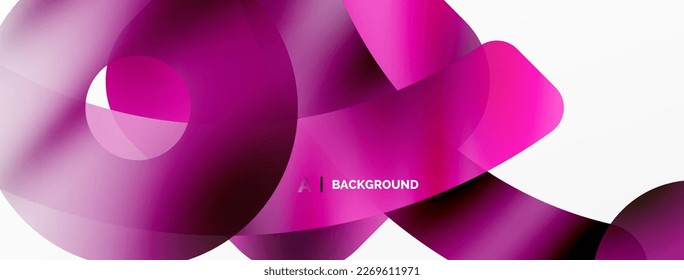 Metallic shiny geometric surfaces, round shapes and circles. Digital web futuristic template for wallpaper, banner, background, card, book Illustration, landing page