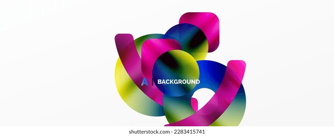 Metallic shiny geometric surfaces, round shapes and circles. Digital web futuristic template for wallpaper, banner, background, card, book Illustration, landing page
