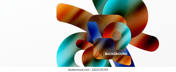 Metallic shiny geometric surfaces, round shapes and circles. Digital web futuristic template for wallpaper, banner, background, card, book Illustration, landing page