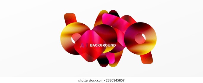 Metallic shiny geometric surfaces, round shapes and circles. Digital web futuristic template for wallpaper, banner, background, card, book Illustration, landing page
