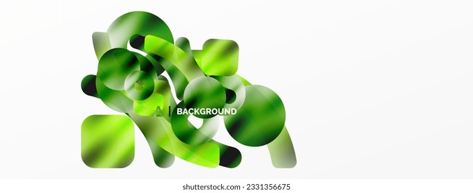Metallic shiny geometric surfaces, round shapes and circles. Digital web futuristic template for wallpaper, banner, background, card, book Illustration, landing page