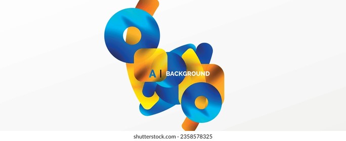 Metallic shiny geometric surfaces, round shapes and circles. Digital web futuristic template for wallpaper, banner, background, card, book Illustration, landing page