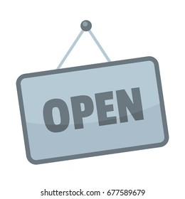 Metallic signboard with text open for your design vector illustration isolated on white background
