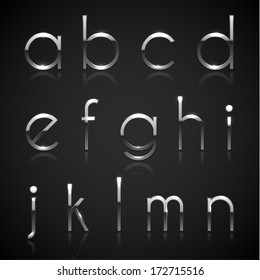 Metallic Silver Alphabet Letters Collection - Eps10