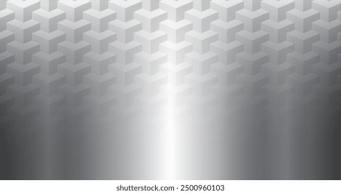 Metallic silver background 3D, silver with interesting transparent pattern, vector illustration.