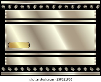Metallic silver background with decorative elements