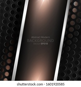 Metallic silver black and grey elegant realistic geometric abstract modern vector background  techno rippled decoration, luxury strong design for web and  print decoration 