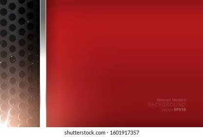 Metallic silver black and red elegant realistic geometric abstract modern vector background  techno rippled decoration, luxury strong design for web and  print decoration 