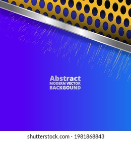 Metallisch silberblau 3D-Chrom elegante, geometrische abstrakte moderne Vektorhintergrund Techno-gepolsterte Dekoration, luxuriöses, starkes Design für Cover- oder Bannerdekoration, glänzendes kreatives Muster