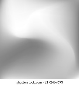Metallic Silver Dynamic Water Light Swirl Gradient Mesh. Monochromatic Blurred Curve Wavy Aluminium Gradient Background. Grey Sky Fluid Liquid Smooth Surface. Calm Light Dark Soft Wallpaper.