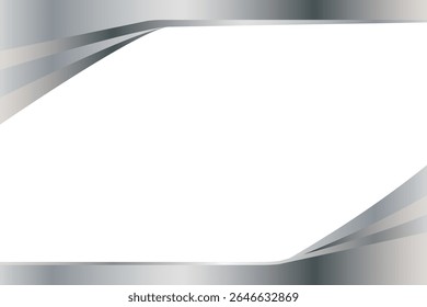 Metallic Silver Geometric Frame Template