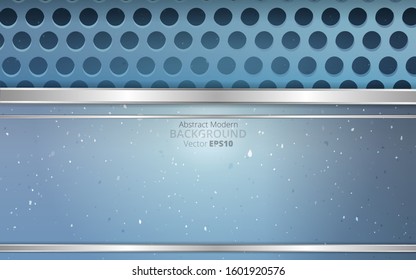 Metallic silver, grey and light blue elegant realistic geometric abstract modern vector background  techno rippled decoration, luxury strong design for web and  print decoration 
