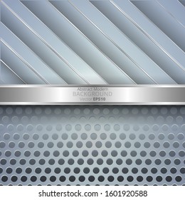 Metallic silver, grey and light blue elegant realistic geometric abstract modern vector background  techno rippled decoration, luxury strong design for web and  print decoration 