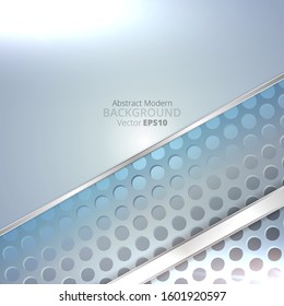 Metallic silver, grey and light blue elegant realistic geometric abstract modern vector background  techno rippled decoration, luxury strong design for web and  print decoration 
