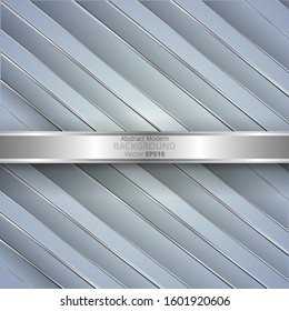 Metallic silver, grey and light blue elegant realistic geometric abstract modern vector background  techno rippled decoration, luxury strong design for web and  print decoration 