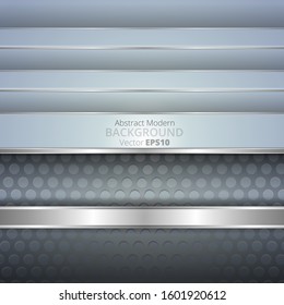 Metallic silver, grey and light blue elegant realistic geometric abstract modern vector background  techno rippled decoration, luxury strong design for web and  print decoration 