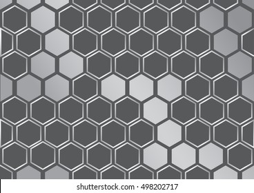 metallic silver hexagon full background